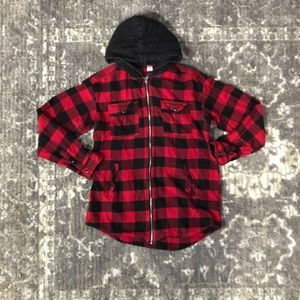H\u0026M | Tops | Hm Red Flannel Zip Up 